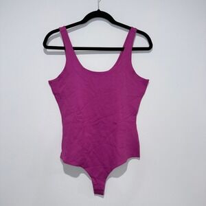 STELLA LUCE Women's Purple Tank Bodysuit Scoop Neck‎ Thong Back Size L